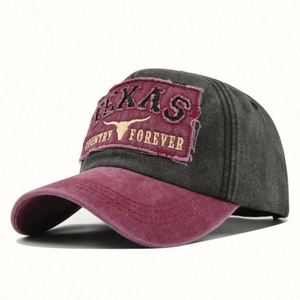 Factory Supply Customized American Texas Sporty Baseball Caps 100% Cotton Canvas Vintage Washed Distressed Patch 3D Embroidery - Product Image 3