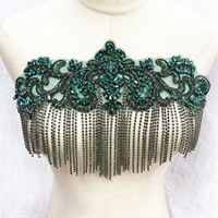Gland Applique Patches RM-434 Verre Perlé Cristal De Mariage Dentelle Corsage Strass Foulards avec Strass Robe De Mariée Accepter