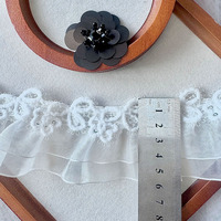 Dentelle à volants personnalisée, garniture en dentelle pour vêtements, dentelle pour lingerie, accessoires en dentelle, dentelle plissée pour robe