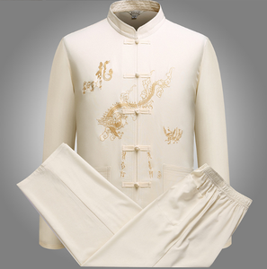 唐装上衣裤子男中老年父亲长袖老人衣服爷爷穿中式太极套装 - Product Image 5