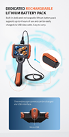Câble ultra-long de 6 mm 15M 20M 25M 360 °   Caméra d'inspection vidéo portable étanche IP67 avec rotation, endoscope