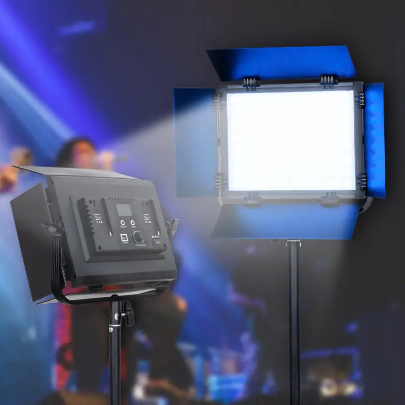 ZSYB YB-500C調光可能なLEDビデオSelfieライトパネル写真照明、ライブストリームフラットフィルライトランプRGB用スタンド付き