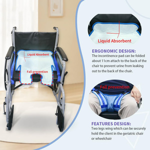 Ceinture de sécurité réglable pour fauteuil roulant avec coussin de sécurité pour personnes âgées, soins d'incontinence, thérapie de réadaptation - Product Image 4