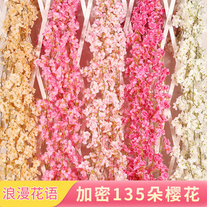 Artificial Cherry Blossom <b>Vine</b> Silk Flowers High Simulation Wedding Home Ceiling Decoration YHT-001 - Product Image 2