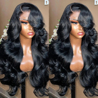 Peluca de Cabello Humano Brasileño con Ondas Suaves y Encaje Frontal HD, Cabello Virgen con Cutícula Alineada, Peluca Completa de Encaje para Mujeres Negras, Venta al Por Mayor