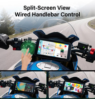 Écran GPS de navigation pour moto Aoocci sans fil 7 pouces avec CarPlay, double caméra embarquée, étanche, Android Auto