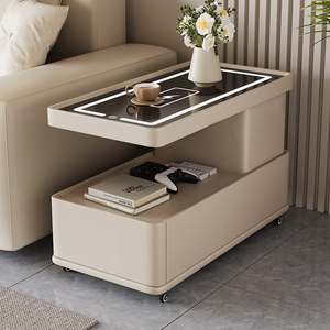<span class=keywords><strong>Mesa</strong></span> <span class=keywords><strong>de</strong></span> Centro <span class=keywords><strong>de</strong></span> Madera Maciza Móvil <span class=keywords><strong>para</strong></span> Apartamentos Pequeños, Multifuncional, <span class=keywords><strong>con</strong></span> Carga Inalámbrica, Ajustable, Diseño Moderno - Product Image 2