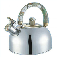 Bouilloire sifflante en acier inoxydable pour la maison, design luxueux, poignée en plastique, fond à induction, pour usage domestique, 2L, 2,5L, 3L