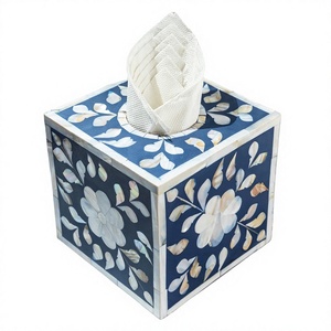 Mejor precio Bone Inlay Hotel & Restaurant Vajilla Decoración Caja de pañuelos Caja de almacenamiento de servilletas Hogar Oficina Caja de pañuelos usada - Product Image 1