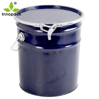 Seau à peinture en métal à ouverture supérieure de 20 litres, seau en acier de 20 LITRES pour peinture à base d'huile avec anneau de verrouillage à levier