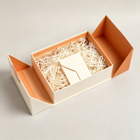 Boîte cadeau personnalisée à double ouverture, emballage en papier de luxe, logo couleur personnalisé pour bijoux, cosmétiques, cadeaux de mariage