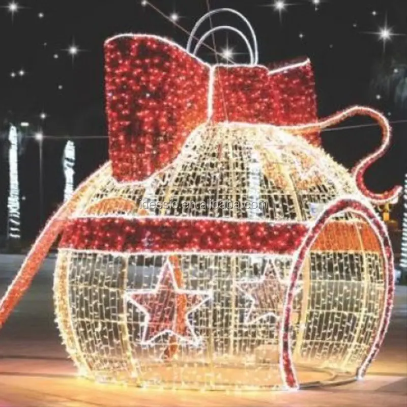 屋外の街路装飾用のクリスマスハンギング折りたたみ式LEDスフィアライト防水