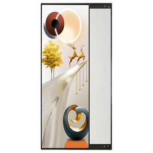 Espejo de cuerpo entero deslizante oculto de estilo Art <span class=keywords><strong>Deco</strong></span> moderno y creativo, inspirado en el lujo, con marco negro/dorado, para montar en la pared. - Product Image 6