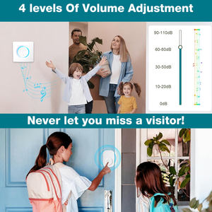 New Arrival 656FT Range Apartment Indoor Office Village LED <strong>Blue</strong> Light Easy to Install Wireless Self-powered Door <strong>Bell</strong> - Product Image 6