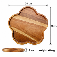 Plateau en bois créatif pour servir des aliments, des fruits, des collations, des gadgets de service, plateau de rangement alimentaire en acacia, plateau de service en gros