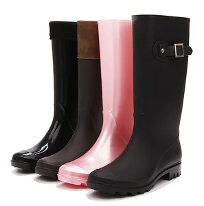 Damen hongkong pvc über die kniehohe regen pferd gummistiefel garten regen stiefel für frauen