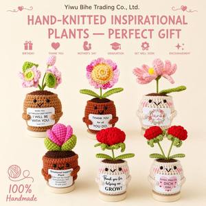 <span class=keywords><strong>Cactus</strong></span> en Maceta de Lana Tejida a Mano con Flores, BH, el Más Vendido, Exportación Transfronteriza Directa de Fábrica de Yiwu, Primavera 2026 - Product Image 1