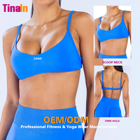 Soutien-gorge de sport Tianin personnalisé OEM ODM pour femme, col ras du cou, sans coutures, coussinets amovibles réglables, séchage rapide, extensible dans les 4 sens, col haut