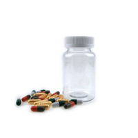 Flacon vide transparent en plastique de 200 ml pour pilules, médicaments, vitamines et capsules
