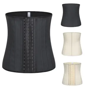 Waist Trainer for Women Long Torso 25 Steel Boned 3 Hooks Latex Waist Cincher Hourglass Body Shaper