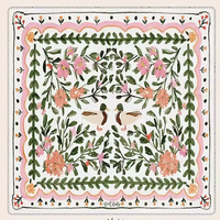 Tapis de mahjong carré antidérapant à motif floral bordeaux rétro imprimé en relief
