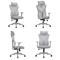 Chaise de bureau ergonomique pivotante de luxe moderne à dossier haut en maille avec soutien lombaire et hauteur réglable, couleurs personnalisables