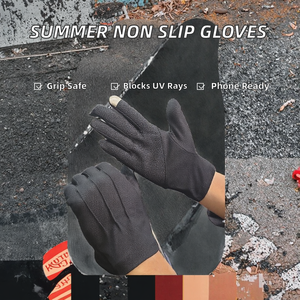 Gants d'été antidérapants pour hommes, à doigts entiers, pour la conduite, le cyclisme, la pêche, les sports – Protection UV, en coton et polyester, décontractés, pour l'extérieur et les fêtes - Product Image 2