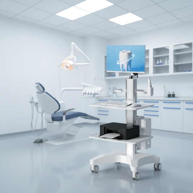 Dental Variable Height Mobile Trolley Cart for Intraoral Scanner and Camera System