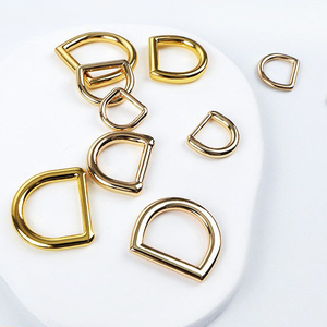 Matériel de sac à main <span class=keywords><strong>20</strong></span> <span class=keywords><strong>mm</strong></span> D anneau boucle or clair mode métal D anneaux pour sac à main - Product Image 1