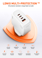 Chargeur mural LDNIO Q8-MI Type C GaN 100W, 3 ports USB C et 1 port USB A, adaptateur de charge rapide PD3.0 QC4.0 pour ordinateur portable, tablette, téléphone