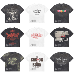 เสื้อยืดสตรีทแวร์ผู้ชายผ้าฝ้าย 100% สั่งทำขายส่ง น้ำหนัก 280 GSM ทรงโอเวอร์ไซส์ ไหล่ตก สไตล์วินเทจ ล้างสีแบบแอซิดวอช ฮิปฮอป - Product Image 2