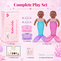 Poupée Reborn Sirène Mini Riley de 12 pouces Babeside, cheveux sculptés afro-américains, entièrement en vinyle, jumelles, service OEM, vente en gros