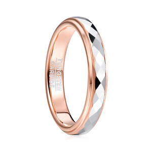 4MM <span class=keywords><strong>Artisa</strong></span> biselado superficie brillante chapado en oro rosa precio bajo personalizado anillo de carburo de tungsteno al por mayor - Product Image 1