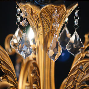 MEEROSEE-candelabro de cristal clásico, luz de araña, Color bronce, MD8702 - Product Image 6