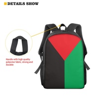 Sac à dos en polyester de 15 pouces avec impression du drapeau régional de la Martinique, fermeture éclair, poche intérieure, toile, décontracté, pour l'école et les activités de plein air