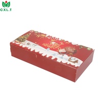 Boîte à chocolats de Noël avec logo personnalisé, design rouge festif, boîte en papier pour bonbons, en-cas et emballage alimentaire