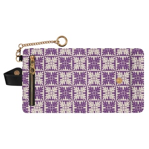 <span class=keywords><strong>Portefeuille</strong></span> court pour <span class=keywords><strong>femme</strong></span> en cuir PU violet hawaïen avec motif Ulu, porte-cartes, pochette, fermeture éclair et boucle - Product Image 3