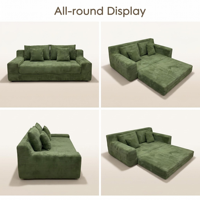 Konvertierbares Klappsofa Modulares Design Rechteckige Form Doppelschichtige Streifenoptik Sofa Kleines Vakuumkomprimiertes Sofa Villa