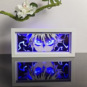 EE. UU. Almacén Dropshipping Anime Caja de luz <span class=keywords><strong>Solo</strong></span> nivelación Papel Arte Tallado Lámpara de mesa de madera Luz nocturna Dormitorio Decoración Regalo - Product Image 2