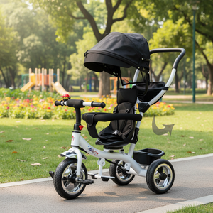 Triciclo nero dei bambini con la copertura 1PCS/cartone - Product Image 3