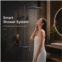 Nouveau design 2026 – Système de douche mural gris bronze – Vente directe usine – Ensemble de douche multifonction en aluminium spatial