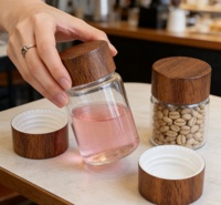 Bocaux de conservation hermétiques en verre borosilicate en gros, 16oz, 30oz, 500ml, 900ml, avec couvercle en bambou, à large ouverture, pour le stockage alimentaire en cuisine