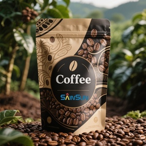 ถุงบรรจุภัณฑ์กาแฟแบบซีลแปดด้าน ก้นแบน ทำจากอลูมิเนียมฟอยล์ย่อยสลายได้ พิมพ์ลายตามสั่ง พร้อมวาล์วและซิปล็อค - Product Image 6