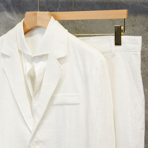 Abito da sposa estivo monopetto da <span class=keywords><strong>uomo</strong></span> in <span class=keywords><strong>lino</strong></span> leggero con Blazer Casual | Abbigliamento formale in tinta unita - Product Image 3