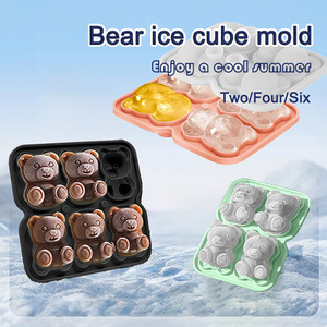 Moule à glaçons en silicone personnalisé en forme d'ours de dessin animé, fait maison, pour la fabrication de glaces - Product Image 3