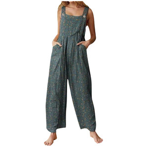 Tuta Intera da Donna Primavera 2026, Stile Etnico Elegante, con Stampa Patchwork, Bottoni, Vestibilità Ampia, Vita Media e Colletto a Risvolto - Product Image 4