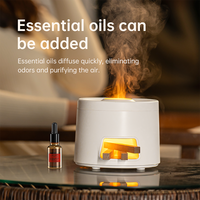 Nouveau diffuseur d'arômes pour cheminée 2026, humidificateur ultrasonique à flamme de bois simulée, lumière LED 7 couleurs, 180 ml, usage domestique