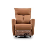 Fauteuil inclinable pivotant manuel en cuir moderne pour salon, villa et hôtel - Vente en gros