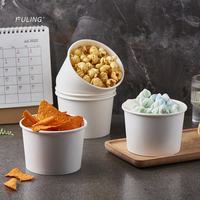 Gobelet en papier jetable FULINGWholesale, récipient alimentaire en papier kraft à emporter, bol à salade en papier écologique avec couvercles