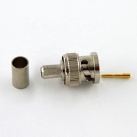 Fil d'antenne de service audio en une étape 75 Ohm électrique étanche CCTV RF coaxial BNC mâle connecteur de câble à sertir RG59